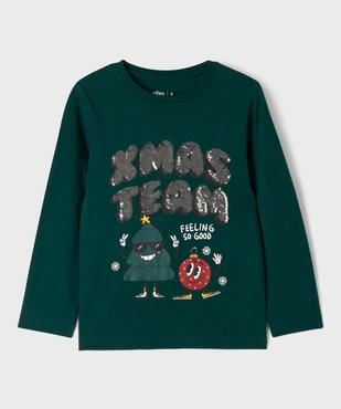 Tee-shirt manches longues spécial Noël garçon vue1 - GEMO 4G GARCON - GEMO