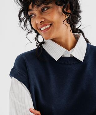 Pull sans manches et chemise 2 en 1 femme vue2 - GEMO(FEMME PAP) - GEMO