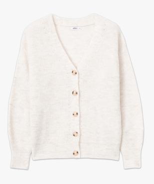 Gilet femme avec col V et détails ajourés vue4 - GEMO(FEMME PAP) - GEMO