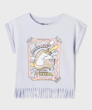 Tee-shirt manches courtes avec franges fille vue2 - GEMO 4G FILLE - GEMO