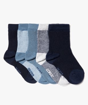 Chaussettes tige haute bébé garçon (lot de 5) vue1 - GEMO 4G BEBE - GEMO