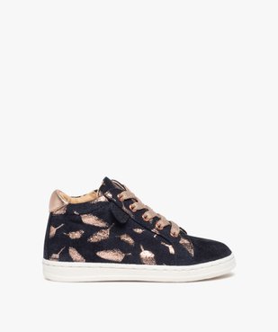 Tennis bébé fille zippées dessus cuir motif feuilles – NA! vue1 - NA! - GEMO