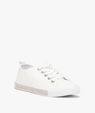 Baskets femme unies style rétro avec semelle à strass vue2 - SANS MARQUE - GEMO