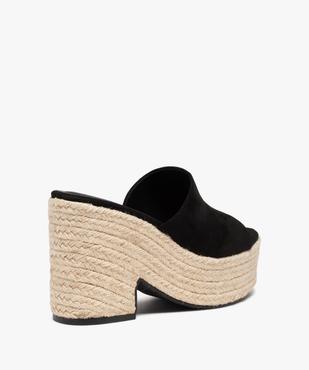 Mules femme extra hautes à semelle corde dessus uni vue4 - GEMO(URBAIN) - GEMO