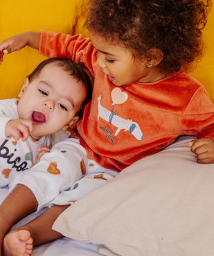 Pyjama en velours 2 pièces avec motif ourson bébé garçon vue6 - GEMO 4G BEBE - GEMO