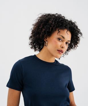 Tee-shirt manches courtes et col rond en coton résistant femme vue2 - GEMO(FEMME PAP) - GEMO