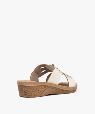 Mules confort à talon compensé et strass femme vue4 - G'FLEX - GEMO