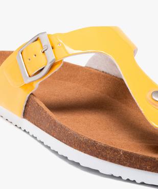 Mules plates femme à entre-doigts avec brides vernies à boucle vue6 - GEMO (CASUAL) - GEMO