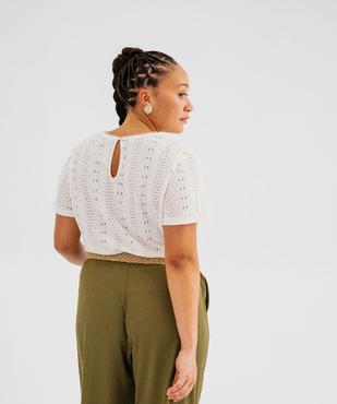 Tee-shirt manches courtes en maille ajourée femme grande taille vue3 - GEMO (G TAILLE) - GEMO
