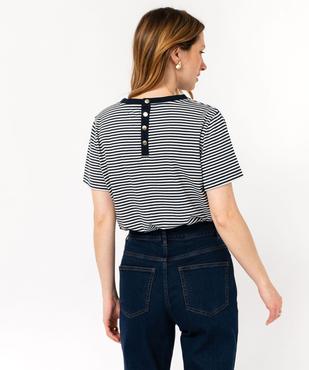 Tee-shirt rayé à manches courtes femme vue3 - GEMO 4G FEMME - GEMO