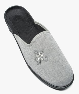 Mules d'intérieur avec motif brodé et petit talon vue5 - GEMO(HOMWR FEM) - GEMO