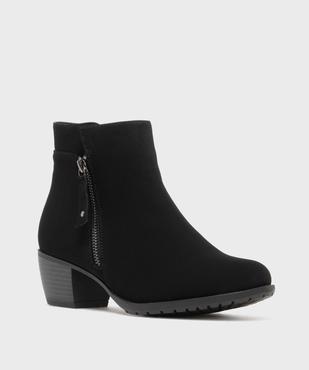 Boots fourrées à talon cubain et zip femme vue2 - G'FLEX - GEMO