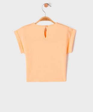 Tee-shirt manches courtes avec haut brodé bébé fille vue3 - GEMO 4G BEBE - GEMO