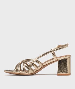Sandales à talon en matière métallisée femme - Follow Me vue3 - FOLLOW ME - GEMO