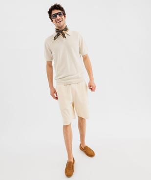 Polo à manches courtes en maille fantaisie homme vue4 - GEMO 4G HOMME - GEMO