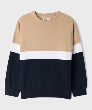 Pull en fine maille de coton garçon vue1 - GEMO (ENFANT) - GEMO