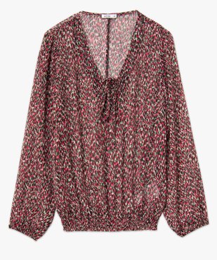 Blouse femme en voile imprimé avec finitions élastiques vue4 - GEMO(FEMME PAP) - GEMO