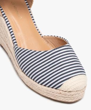 Sandales compensées femme dessus toile à lacets ruban vue6 - SANS MARQUE - GEMO