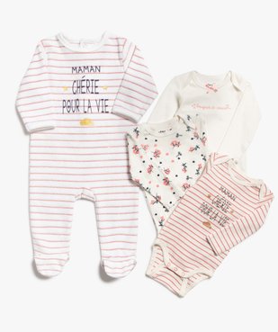 Ensemble 2 pièces pyjama et bodies pour bébé fille  - GEMO