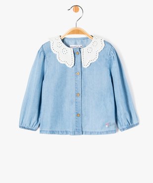 Blouse trapèze à manches longues et col brodé bébé fille - LuluCastagnette vue2 - LULUCASTAGNETTE - GEMO