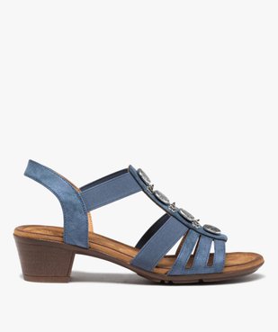 Sandales femme confort à talon et brides élastiquées vue1 - GEMO (CONFORT) - GEMO