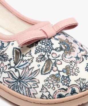Chaussons forme ballerine en toile à motifs fleuris femme vue6 - GEMO 4G FEMME - GEMO