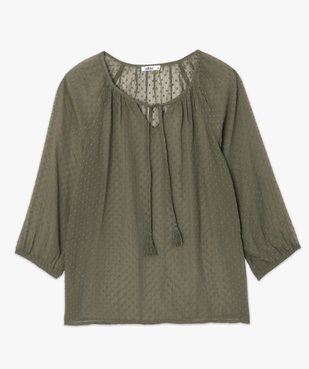 Blouse femme imprimée en voile à col rond vue4 - GEMO(FEMME PAP) - GEMO