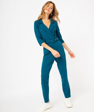 Combinaison pantalon avec col tailleur femme vue1 - GEMO(FEMME PAP) - GEMO