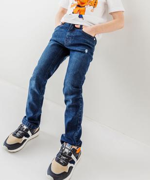 Jean skinny extensible avec marques d'usure garçon vue1 - GEMO 4G GARCON - GEMO