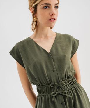 Robe manches courtes avec boutons sur l’avant femme vue2 - GEMO(FEMME PAP) - GEMO