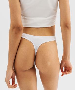 String en coton stretch uni femme (lot de 2) vue2 - GEMO 4G FEMME - GEMO