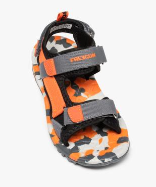Sandales sport garçon à scratch détails fluo - Freegun vue5 - FREEGUN - GEMO