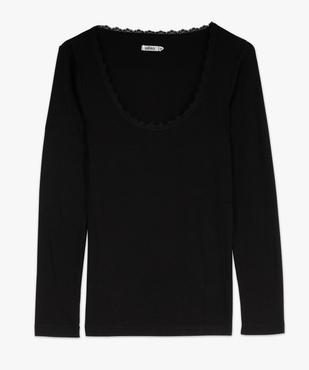 Tee-shirt manches longues avec col rond en dentelle femme vue4 - GEMO(HOMWR FEM) - GEMO