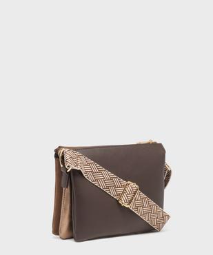 Sac à bandoulière multi-matières avec pampille amovible femme vue2 - GEMO (ACCESS) - GEMO