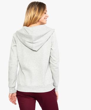 Sweat femme zippé à capuche et motif vue3 - FOLLOW ME - GEMO