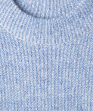 Pull loose en maille côtelée bicolore col cheminée fille vue2 - GEMO (JUNIOR) - GEMO