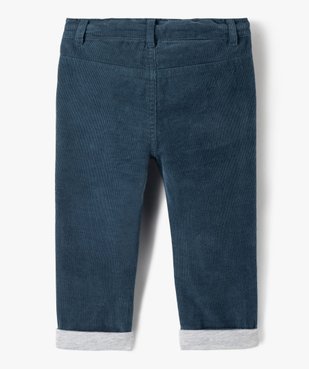 Pantalon bébé garçon en velours doublé jersey vue4 - GEMO(BEBE DEBT) - GEMO