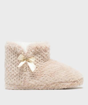 Chaussons montants en fourrure imitation et paillettes femme vue1 - GEMO 4G FEMME - GEMO