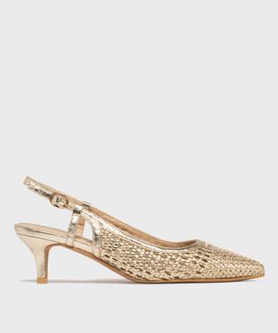 Escarpins slingbacks à tige tressée et ajourée femme vue1 - FOLLOW ME - GEMO