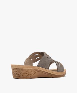 Mules confort à talon compensé et strass femme vue4 - G'FLEX - GEMO