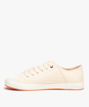 Baskets homme en toile unie à lacets et bout renforcé  vue3 - GEMO 4G HOMME - GEMO
