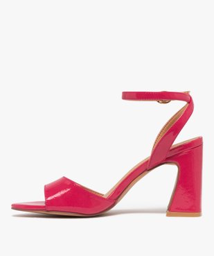 Sandales femme à talon flare vernies et à bride cheville croisée à l'arrière vue3 - GEMO(URBAIN) - GEMO