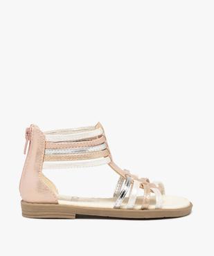 Sandales fille semi-montantes à fines brides métallisées vue1 - GEMO (ENFANT) - GEMO