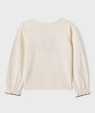 Tee-shirt manches longues blousantes en jersey extensible fille - LuluCastagnette vue3 - LULU CASTAGNETTE G4G D - GEMO