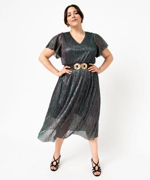 Robe à manches courtes en maille scintillante femme grande taille vue1 - GEMO (G TAILLE) - GEMO