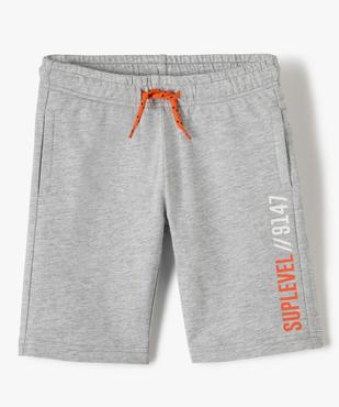 Bermuda garçon en maille avec ceinture élastiquée vue1 - GEMO (ENFANT) - GEMO