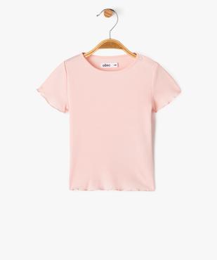 Tee-shirt à manches courtes en maille côtelée bébé fille vue1 - GEMO(BEBE DEBT) - GEMO