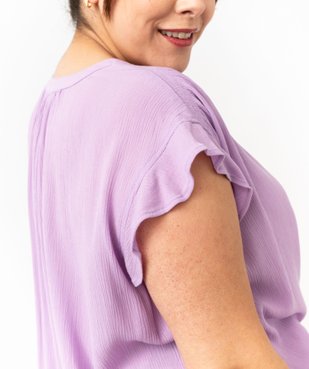 Blouse à manches courtes à volants femme grande taille vue5 - GEMO (G TAILLE) - GEMO