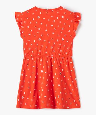 Robe fille fleurie en maille jersey à taille élastiquée vue3 - GEMO (ENFANT) - GEMO