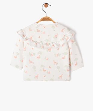 Sweat brassière ouverture côté bébé fille vue3 - GEMO 4G BEBE - GEMO